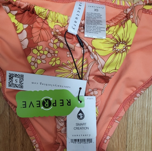 P1. NWT NWT Sanctuary Tunnel Side Hipster Bikini Bottom Mango XS - Picture 7 of 8